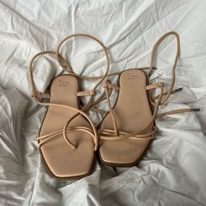 Nude Lace Up Sandals
